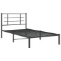 Estructura de cama con cabecero metal negro 107x203 cm de , Camas y somieres - Ref: Foro24-355557, Precio: 72,75 €, Descuento: %