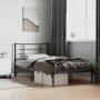 Estructura de cama con cabecero metal negro 107x203 cm de , Camas y somieres - Ref: Foro24-355557, Precio: 72,75 €, Descuento: %