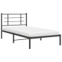 Estructura de cama con cabecero metal negro 107x203 cm de , Camas y somieres - Ref: Foro24-355557, Precio: 72,75 €, Descuento: %