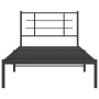 Estructura de cama con cabecero metal negro 107x203 cm de , Camas y somieres - Ref: Foro24-355557, Precio: 72,75 €, Descuento: %