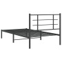 Estructura de cama con cabecero metal negro 107x203 cm de , Camas y somieres - Ref: Foro24-355557, Precio: 72,75 €, Descuento: %