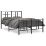 Estructura de cama con cabecero y pie metal negro 120x190 cm de , Camas y somieres - Ref: Foro24-355576, Precio: 108,97 €, De...