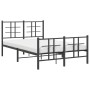 Estructura de cama con cabecero y pie metal negro 120x190 cm de , Camas y somieres - Ref: Foro24-355576, Precio: 108,97 €, De...