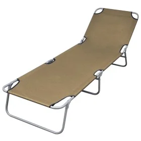 Folding lounger with adjustable taupe backrest by , Loungers - Ref: Foro24-44294, Price: 59,39 €, Discount: %