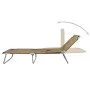 Folding lounger with adjustable taupe backrest by , Loungers - Ref: Foro24-44294, Price: 59,39 €, Discount: %