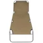 Folding lounger with adjustable taupe backrest by , Loungers - Ref: Foro24-44294, Price: 59,39 €, Discount: %