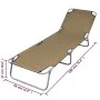 Tumbona plegable con respaldo ajustable taupé de , Tumbonas - Ref: Foro24-44294, Precio: 59,39 €, Descuento: %