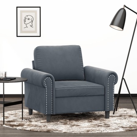 Sillón de terciopelo gris oscuro 60 cm de , Sofás - Ref: Foro24-359510, Precio: 172,39 €, Descuento: %