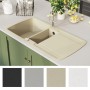 Fregadero de cocina de granito con dos senos beige de , Fregaderos - Ref: Foro24-144854, Precio: 281,39 €, Descuento: %