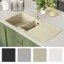 Fregadero de cocina de granito con dos senos beige by , Sinks - Ref: Foro24-144854, Price: 278,13 €, Discount: %
