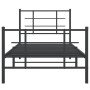 Estructura de cama con cabecero y estribo metal negro 90x190 cm de , Camas y somieres - Ref: Foro24-355571, Precio: 71,06 €, ...