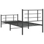 Estructura de cama con cabecero y estribo metal negro 90x190 cm de , Camas y somieres - Ref: Foro24-355571, Precio: 71,06 €, ...