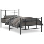 Estructura de cama con cabecero y estribo metal negro 100x190cm de , Camas y somieres - Ref: Foro24-355573, Precio: 70,64 €, ...