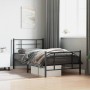 Estructura de cama con cabecero y estribo metal negro 100x190cm de , Camas y somieres - Ref: Foro24-355573, Precio: 70,64 €, ...