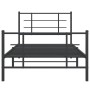 Estructura de cama con cabecero y estribo metal negro 100x190cm de , Camas y somieres - Ref: Foro24-355573, Precio: 70,64 €, ...