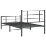 Estructura de cama con cabecero y estribo metal negro 100x190cm de , Camas y somieres - Ref: Foro24-355573, Precio: 70,64 €, ...