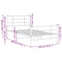 Estructura de cama con cabecero y estribo metal negro 100x190cm de , Camas y somieres - Ref: Foro24-355573, Precio: 70,64 €, ...