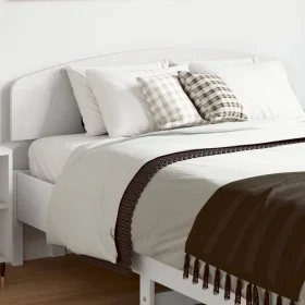 Solid white pine wood bed headboard 120 cm by , Headboards and footboards - Ref: Foro24-842511, Price: 47,63 €, Discount: %