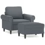 Sillón con taburete terciopelo gris oscuro 60 cm de , Sofás - Ref: Foro24-3201206, Precio: 213,15 €, Descuento: %