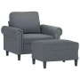 Sillón con taburete terciopelo gris oscuro 60 cm de , Sofás - Ref: Foro24-3201206, Precio: 213,15 €, Descuento: %
