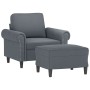 Sillón con taburete terciopelo gris oscuro 60 cm de , Sofás - Ref: Foro24-3201206, Precio: 215,22 €, Descuento: %