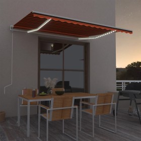 Toldo automático LED sensor de viento naranja marrón 400x300 cm de , Toldos - Ref: Foro24-3068915, Precio: 619,64 €, Descuent...