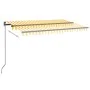 Toldo retráctil manual amarillo y blanco 450x350 cm de , Toldos - Ref: Foro24-3069198, Precio: 376,89 €, Descuento: %