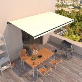 Cream manual retractable awning 500x350 cm by , Awnings - Ref: Foro24-3069217, Price: 432,13 €, Discount: %