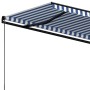 Toldo retráctil manual azul y blanco 600x350 cm de , Toldos - Ref: Foro24-3069236, Precio: 568,25 €, Descuento: %