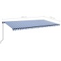 Toldo retráctil manual azul y blanco 600x350 cm de , Toldos - Ref: Foro24-3069236, Precio: 568,25 €, Descuento: %