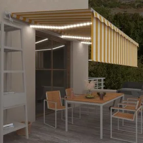 Automatic awning LED blinds wind sensor 6x3 m by , Awnings - Ref: Foro24-3069373, Price: 802,58 €, Discount: %