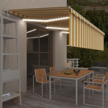 Automatic awning LED blinds wind sensor 6x3 m by , Awnings - Ref: Foro24-3069373, Price: 802,58 €, Discount: %