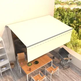 Toldo retráctil manual con persiana crema 4,5x3 m de , Toldos - Ref: Foro24-3069437, Precio: 383,44 €, Descuento: %