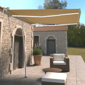 Toldo automático LED sensor de viento amarillo blanco 300x250cm de , Toldos - Ref: Foro24-3069513, Precio: 604,41 €, Descuent...