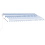 Toldo automático LED sensor de viento azul y blanco 400x300 cm de , Toldos - Ref: Foro24-3069551, Precio: 736,32 €, Descuento: %