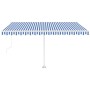 Toldo automático LED sensor de viento azul y blanco 400x300 cm de , Toldos - Ref: Foro24-3069551, Precio: 736,32 €, Descuento: %