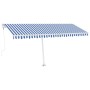 Toldo automático LED sensor de viento azul y blanco 500x300 cm de , Toldos - Ref: Foro24-3069591, Precio: 799,64 €, Descuento: %