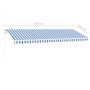 Toldo automático LED sensor de viento azul y blanco 500x300 cm de , Toldos - Ref: Foro24-3069591, Precio: 799,64 €, Descuento: %