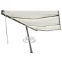 Toldo manual retráctil con luz LED color crema 600x350 cm de , Toldos - Ref: Foro24-3069882, Precio: 859,00 €, Descuento: %