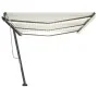 Toldo manual retráctil con luz LED color crema 600x350 cm de , Toldos - Ref: Foro24-3069882, Precio: 859,00 €, Descuento: %