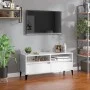 Mueble de TV madera contrachapada blanco brillo 100x34,5x44,5cm de vidaXL, Muebles TV - Ref: Foro24-831903, Precio: 71,47 €, ...