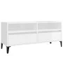 Mueble de TV madera contrachapada blanco brillo 100x34,5x44,5cm de vidaXL, Muebles TV - Ref: Foro24-831903, Precio: 71,47 €, ...