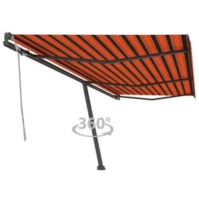 Toldo de pie retráctil manual naranja y marrón 600x300 cm de , Toldos - Ref: Foro24-3069800, Precio: 614,35 €, Descuento: %