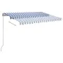 Toldo automático LED y sensor de viento azul y blanco 3x2,5 m de , Toldos - Ref: Foro24-3069911, Precio: 562,13 €, Descuento: %