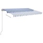 Toldo automático LED y sensor de viento azul y blanco 3x2,5 m de , Toldos - Ref: Foro24-3069911, Precio: 583,56 €, Descuento: %