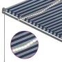 Toldo automático LED y sensor de viento azul y blanco 3x2,5 m de , Toldos - Ref: Foro24-3069911, Precio: 562,13 €, Descuento: %