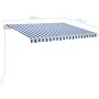 Toldo automático LED y sensor de viento azul y blanco 3x2,5 m de , Toldos - Ref: Foro24-3069911, Precio: 562,13 €, Descuento: %