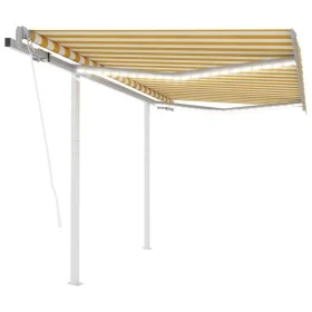 Automatic awning LED wind sensor yellow and white 3x2.5 m by , Awnings - Ref: Foro24-3069913, Price: 561,59 €, Discount: %
