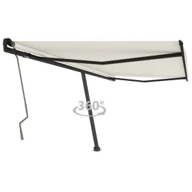 Toldo de pie retráctil manual crema 450x350 cm de , Toldos - Ref: Foro24-3069837, Precio: 500,24 €, Descuento: %