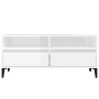 Mueble de TV madera contrachapada blanco brillo 100x34,5x44,5cm de vidaXL, Muebles TV - Ref: Foro24-831903, Precio: 72,35 €, ...